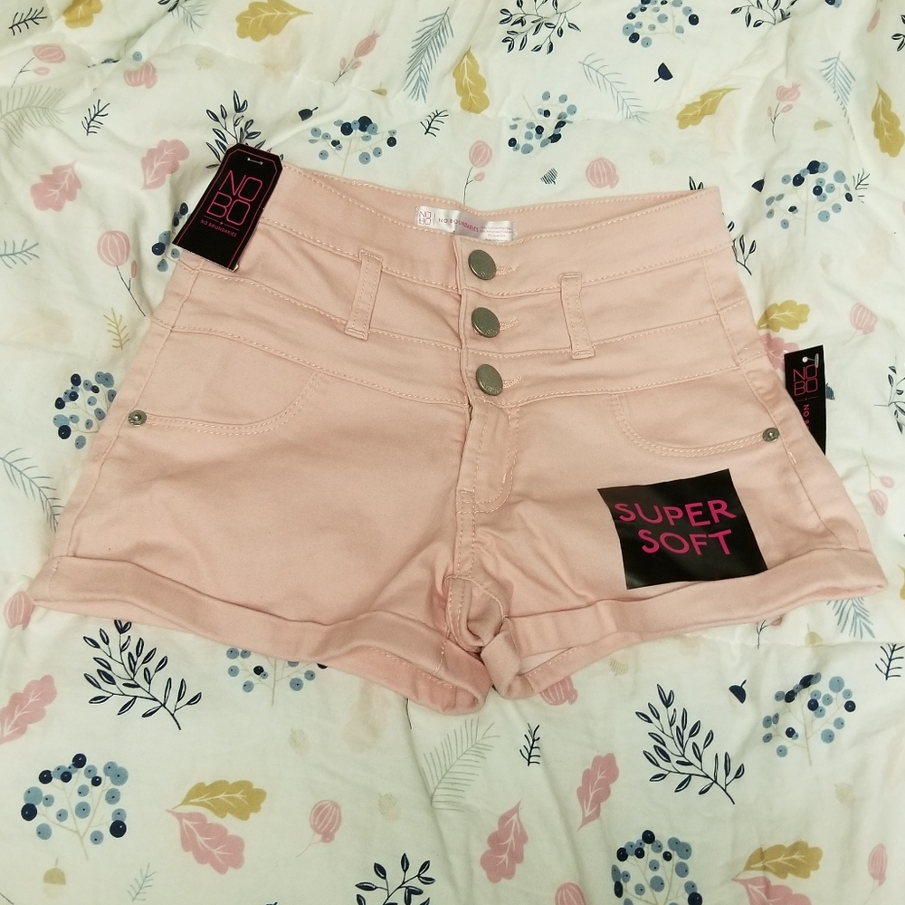 Pink cuffed super soft shorts sz 1 New 3 buttons